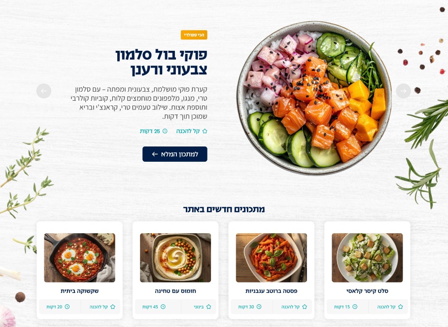 אתר מתכונים - נדב דהן - תצוגה 2